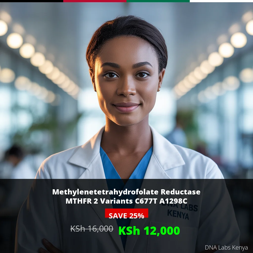 Methylenetetrahydrofolate Reductase MTHFR 2 Variants C677T A1298C Test in Kenya - KSh 12