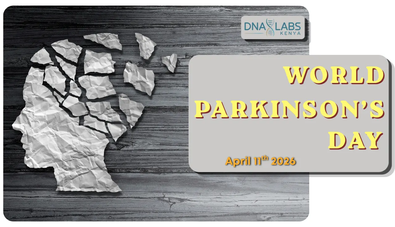 Crumpled paper shaped like a fragmented human head on a wooden background beside text reading “World Parkinson’s Day – April 11th 2026.”